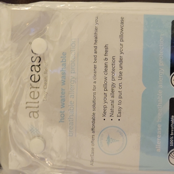Allerease King Size 2 pk pillow protector white Breathable allergy protect New … - Picture 5 of 6